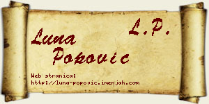 Luna Popović vizit kartica